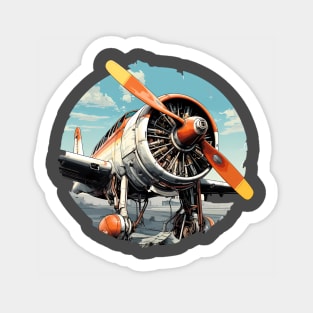 Biplane resting on an airfield Sticker